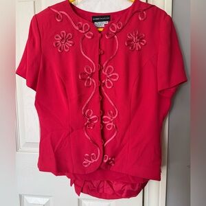 Donna Morgan Red Floral Women's Blouse